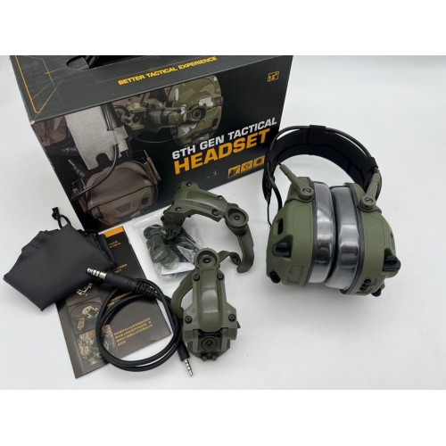 6TH GEN TACTICAL HEADSET тактическая гарнитура, звукосниматель и шумоподавление, активные в Люберцах