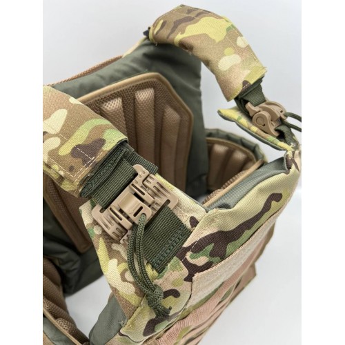 Бронежилет ЗАЩИТНИК в Люберцах с кевларовым баллистическим пакетом C2, капами и бронеплитами Бр5