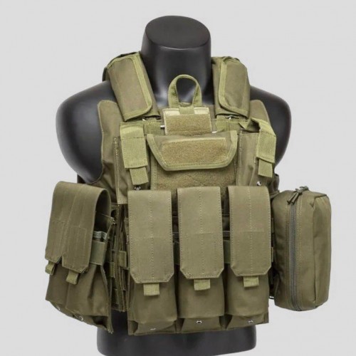 Тактический разгрузочный жилет «5 / пять карманов» с подсумками Tactical Molle Plate Carrier для съемных бронепластин в Люберцах